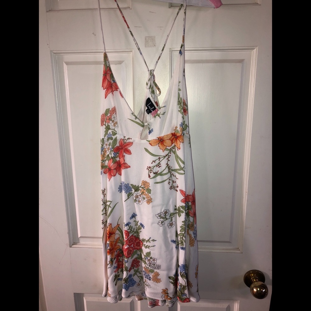 floral low back dress